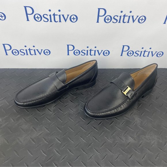 Bally Colbar Black Leather Loafers US 12 - Picture 2 of 8